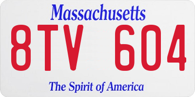 MA license plate 8TV604