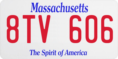 MA license plate 8TV606