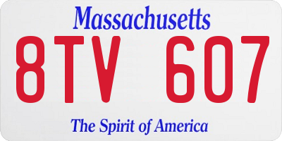 MA license plate 8TV607
