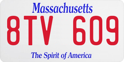 MA license plate 8TV609