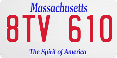 MA license plate 8TV610