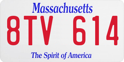MA license plate 8TV614