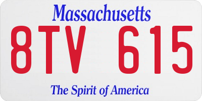 MA license plate 8TV615