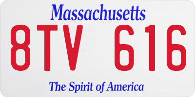 MA license plate 8TV616