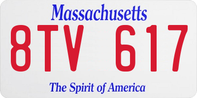 MA license plate 8TV617