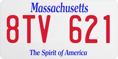 MA license plate 8TV621