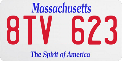MA license plate 8TV623