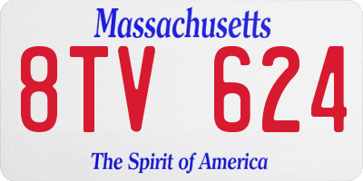 MA license plate 8TV624