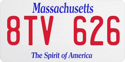 MA license plate 8TV626