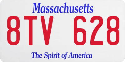 MA license plate 8TV628