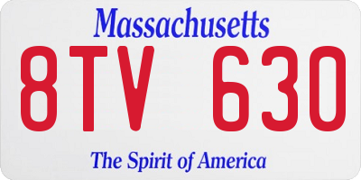 MA license plate 8TV630