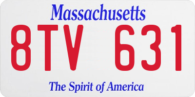 MA license plate 8TV631