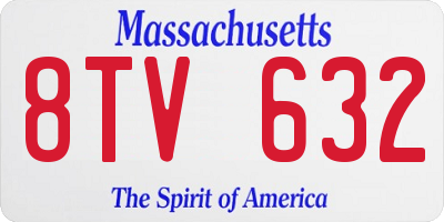 MA license plate 8TV632