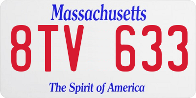 MA license plate 8TV633