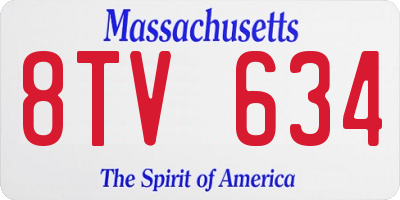 MA license plate 8TV634