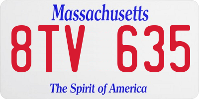 MA license plate 8TV635