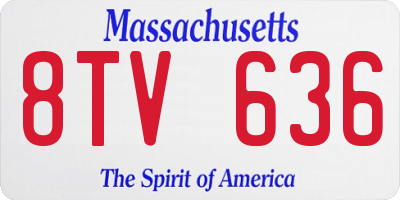 MA license plate 8TV636