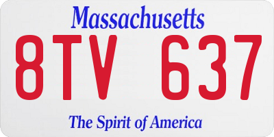 MA license plate 8TV637