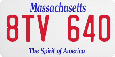 MA license plate 8TV640