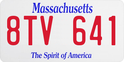 MA license plate 8TV641