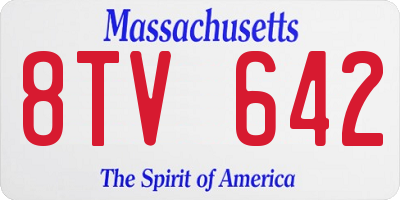 MA license plate 8TV642