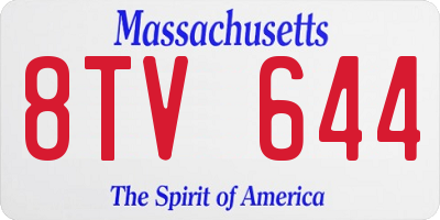 MA license plate 8TV644