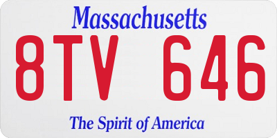 MA license plate 8TV646