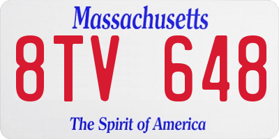 MA license plate 8TV648