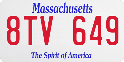 MA license plate 8TV649
