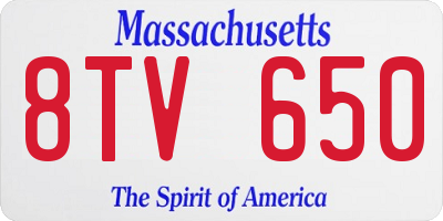 MA license plate 8TV650