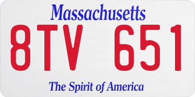 MA license plate 8TV651