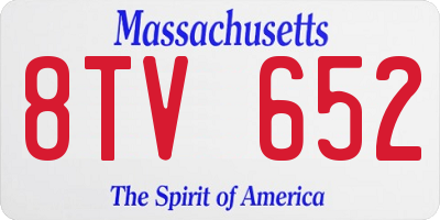 MA license plate 8TV652