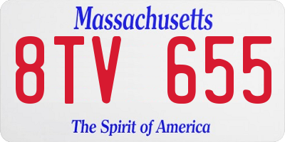MA license plate 8TV655