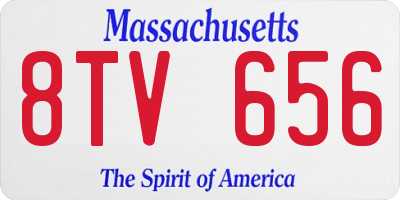 MA license plate 8TV656