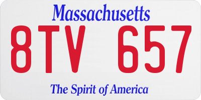 MA license plate 8TV657