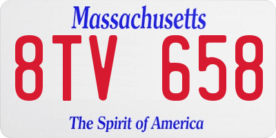 MA license plate 8TV658