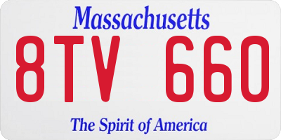 MA license plate 8TV660