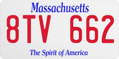 MA license plate 8TV662