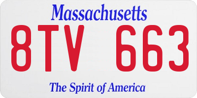 MA license plate 8TV663