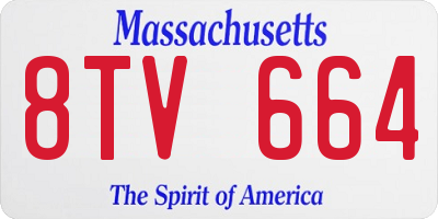 MA license plate 8TV664