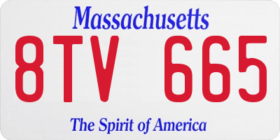 MA license plate 8TV665