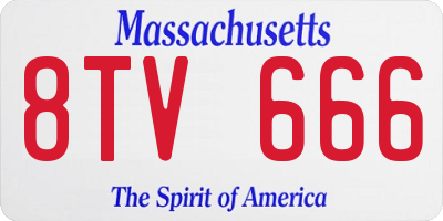 MA license plate 8TV666