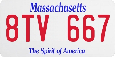 MA license plate 8TV667