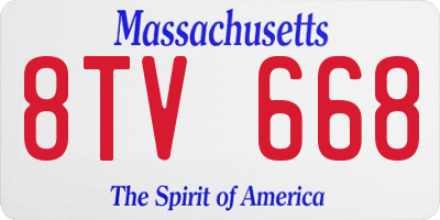 MA license plate 8TV668