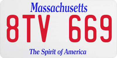 MA license plate 8TV669
