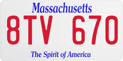 MA license plate 8TV670