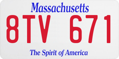 MA license plate 8TV671