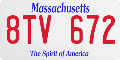 MA license plate 8TV672