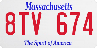 MA license plate 8TV674