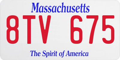MA license plate 8TV675